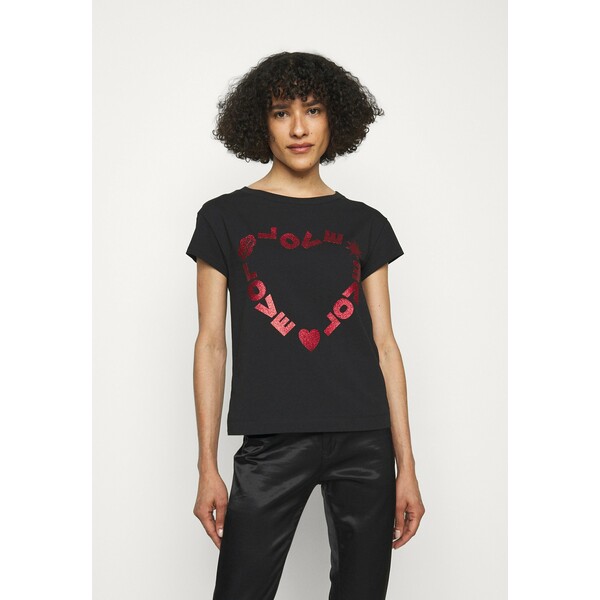 Love Moschino T-shirt z nadrukiem black LO921D05X