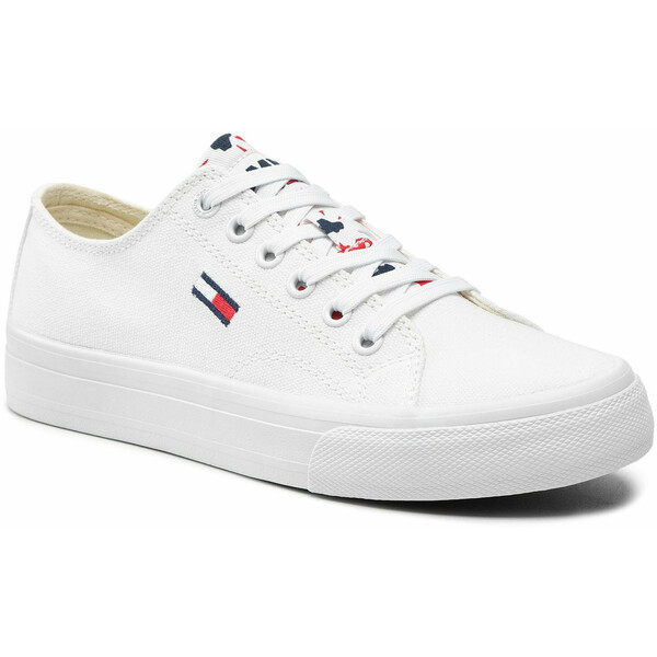 Tommy Jeans Tenisówki Lowcut Vulc EN0EN01417 Biały