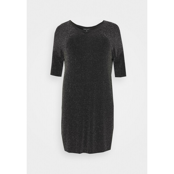 CAPSULE by Simply Be GLITTER LOOSE V NECK DRESS Sukienka z dżerseju black CAS21C01Z