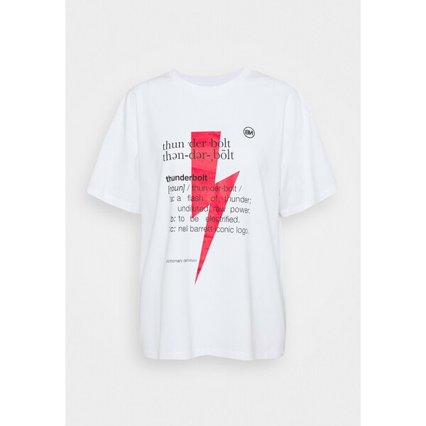 Neil Barrett THUNDERBOLT DEFINITION SERIES T-shirt z nadrukiem white/red/black 4NE21D004