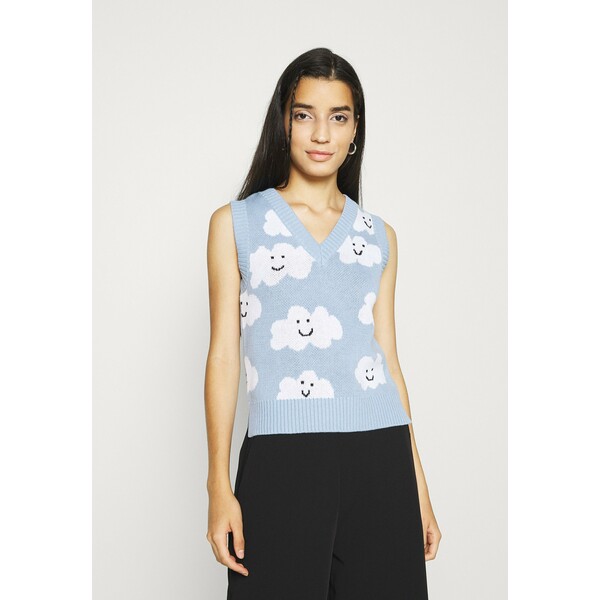 Monki Sweter blue with clouds MOQ21E074