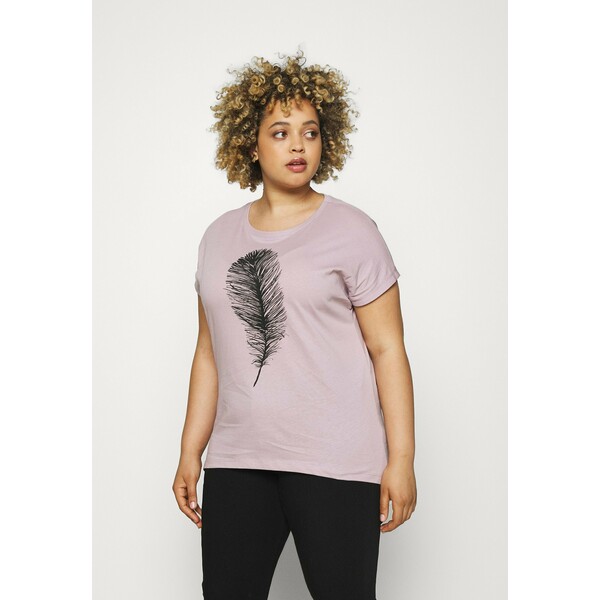 Anna Field Curvy MANDALA WATERCOLOUR FEATHER TEE T-shirt z nadrukiem lilac AX821D054