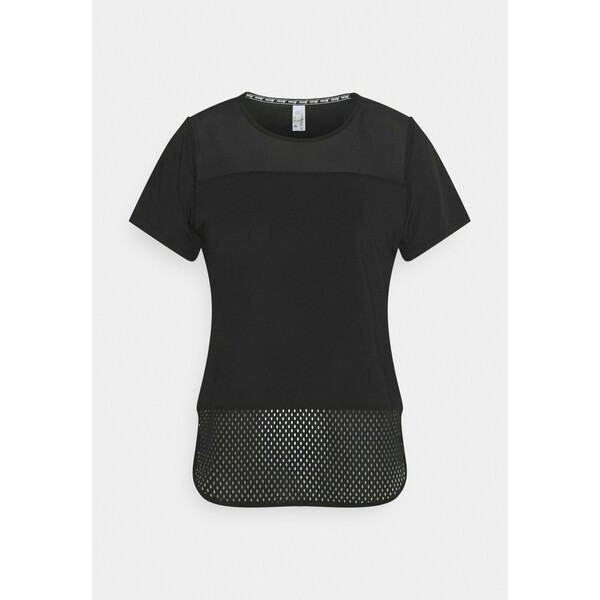 Hunkemöller PERFORMANCE T-shirt z nadrukiem black HM141D04C