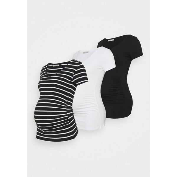 Anna Field MAMA 3 PACK T-shirt z nadrukiem black /white/multi-coloured EX429G03G