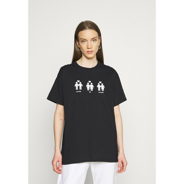 NEW girl ORDER LOVE IS LOVE HUMAN T-shirt z nadrukiem black NEM21D02U