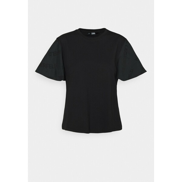 KARL LAGERFELD LOGO T-shirt z nadrukiem black K4821D07K