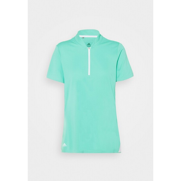 adidas Golf HEAT.RDY ZIP SHORT SLEEVE T-shirt z nadrukiem acid mint TA441D01K