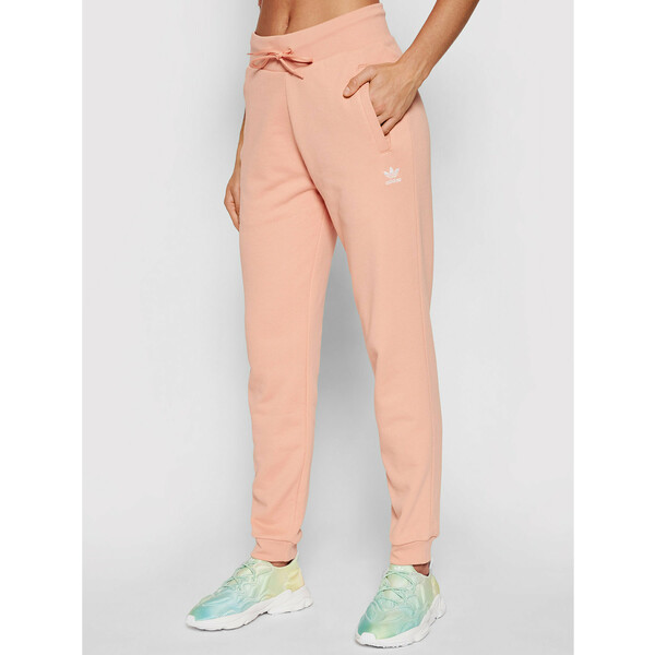adidas Spodnie dresowe adicolor Essentials H37874 Różowy Slim Fit