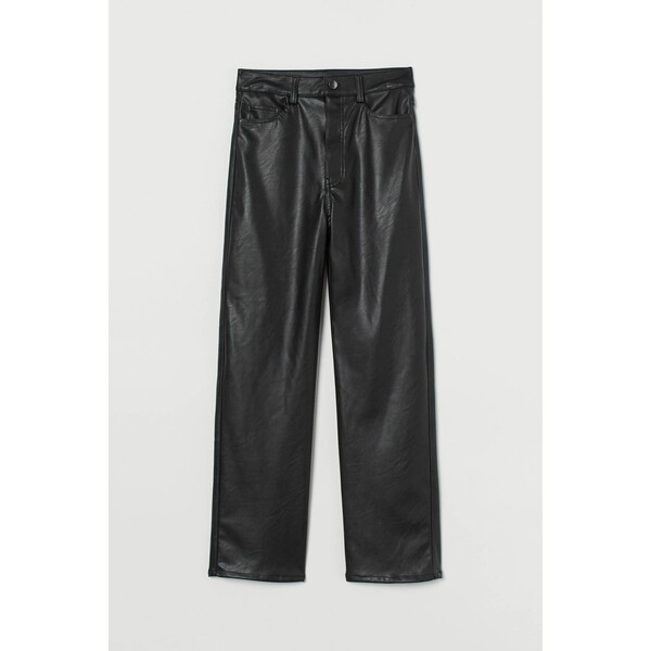 H&M Spodnie z imitacji skóry 0953710002 Czarny