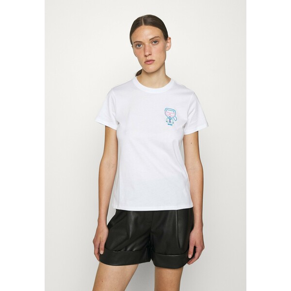 KARL LAGERFELD IKONIK OUTLINE TEE T-shirt z nadrukiem white K4821D07N