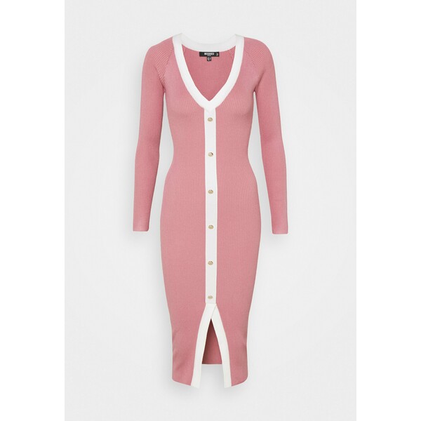 Missguided Petite BUTTON THROUGH CARDI DRESS Sukienka dzianinowa pink M0V21C0C3