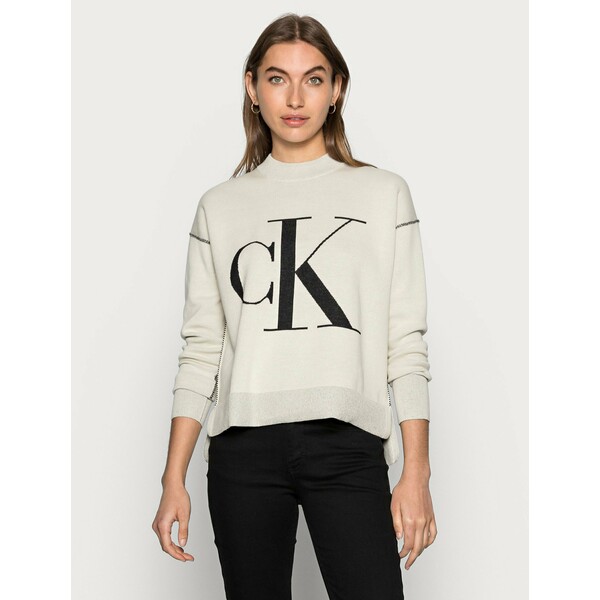 Calvin Klein Jeans LOOSE SWEATER Sweter beige C1821I036