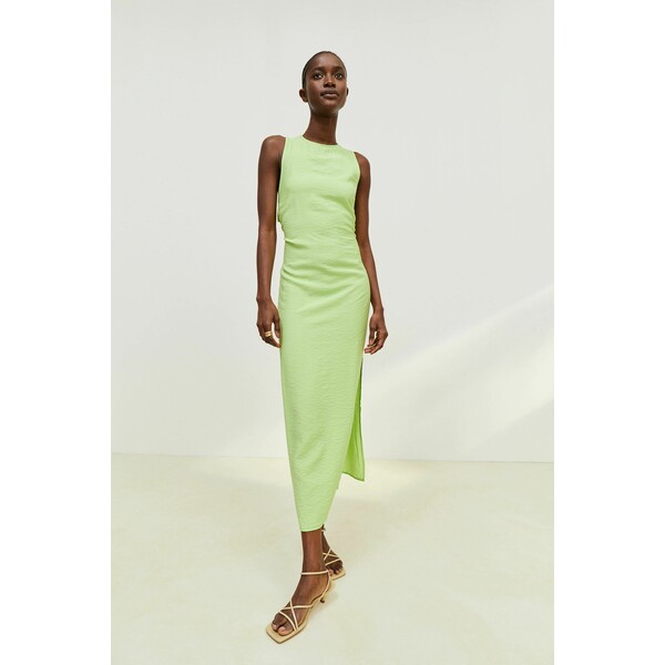 H&M Sukienka z rozcięciem 1016446001 Limonkowy