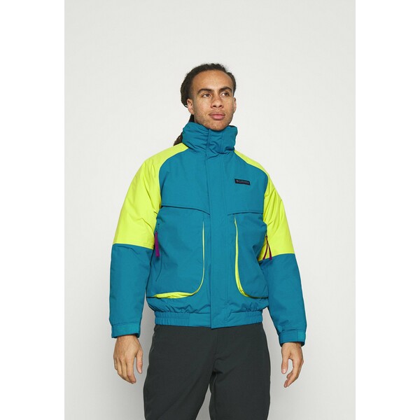 Columbia POWDER KEGINTERCHANGE Kurtka snowboardowa fjord blue/bright chartreuse C2342F04I