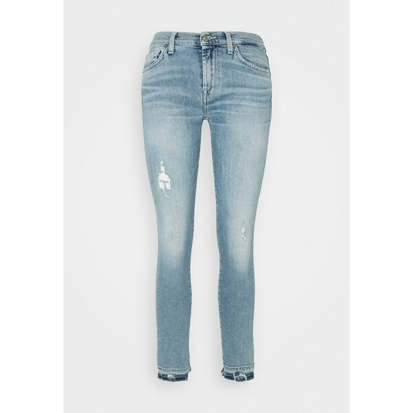 7 for all mankind THE SKINNY CROP LUXE VINTAGE SKYWALK DISTRESSED Jeansy Skinny Fit light blue 7F121N0KD