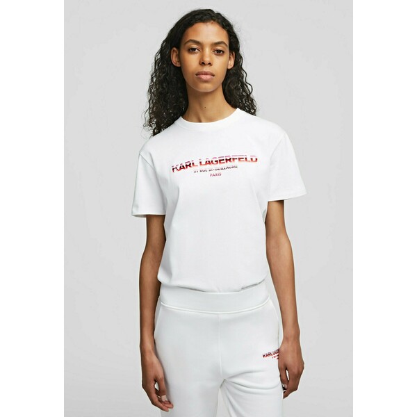 KARL LAGERFELD T-shirt z nadrukiem white K4821D080