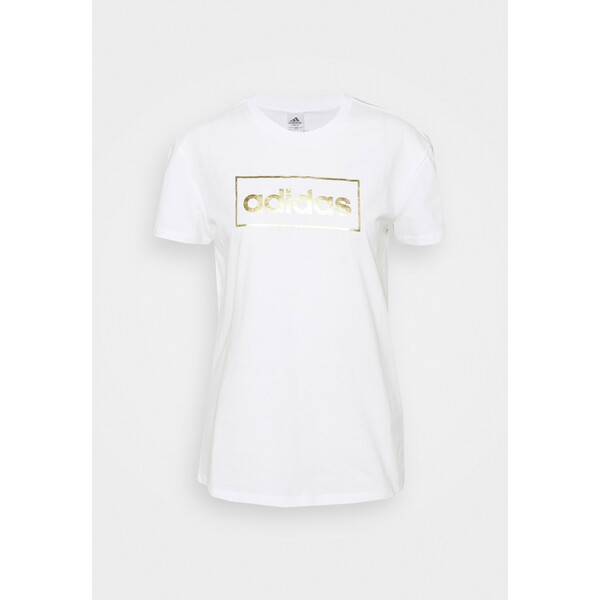 adidas Performance T-shirt z nadrukiem white/gold AD541D1WW