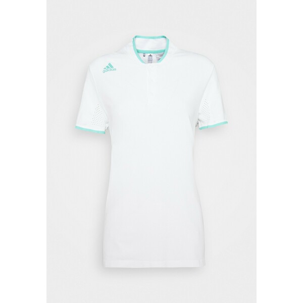adidas Golf PRIMEKNIT SHORT SLEEVE T-shirt z nadrukiem white/acid mint TA441D01O