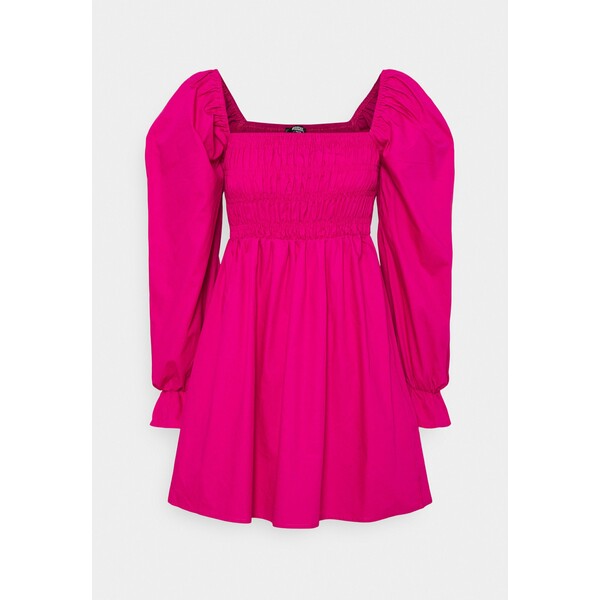 Missguided Petite MILKMAID SHIRRED BODICE SKATER DRESS Sukienka letnia hot pink M0V21C0KJ