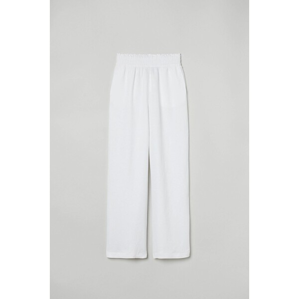 H&M Szerokie spodnie 0963106007 Biały