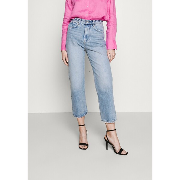 Gina Tricot UNNI CROPPED Jeansy Straight Leg blue GID21N02D