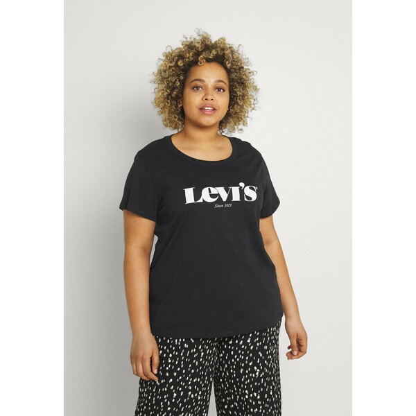 Levi's® Plus PERFECT TEE T-shirt z nadrukiem black L0M21D01H