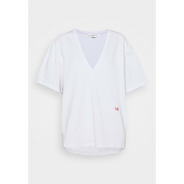 Victoria Beckham HEAVY WEIGHT V NECK OVERSIZED TEE T-shirt basic optic white V0921D001