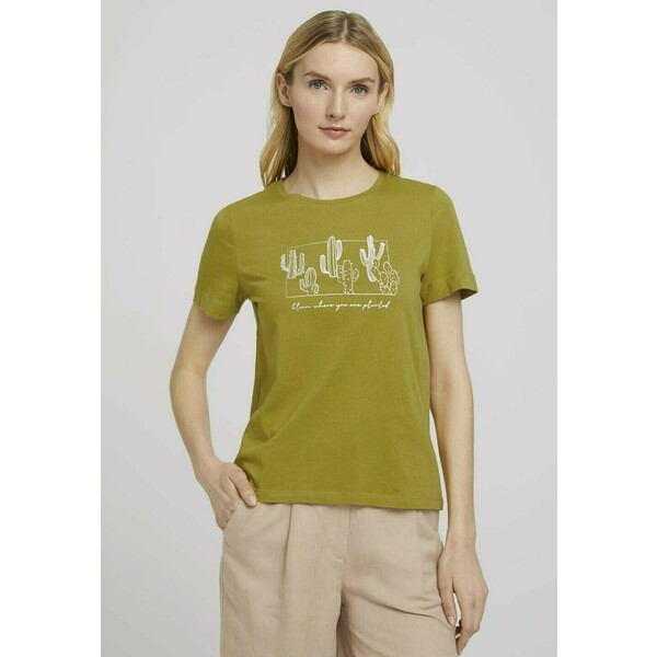 TOM TAILOR T-shirt z nadrukiem gecko green TO221D190