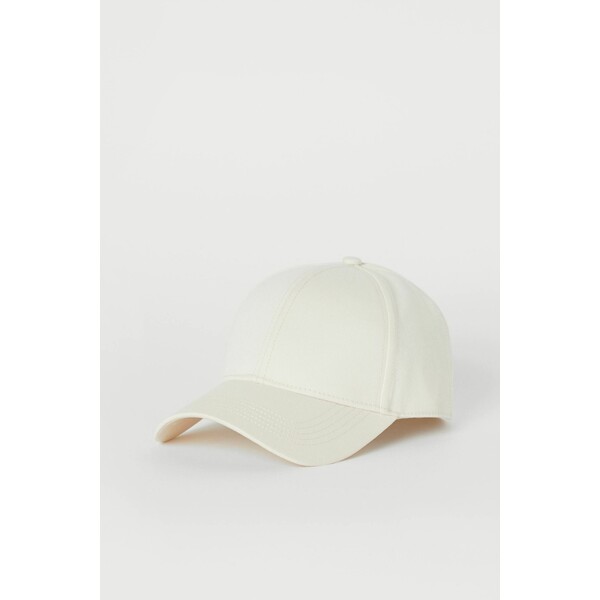 H&M Bawełniana czapka z daszkiem - 0710695040 Naturalna biel