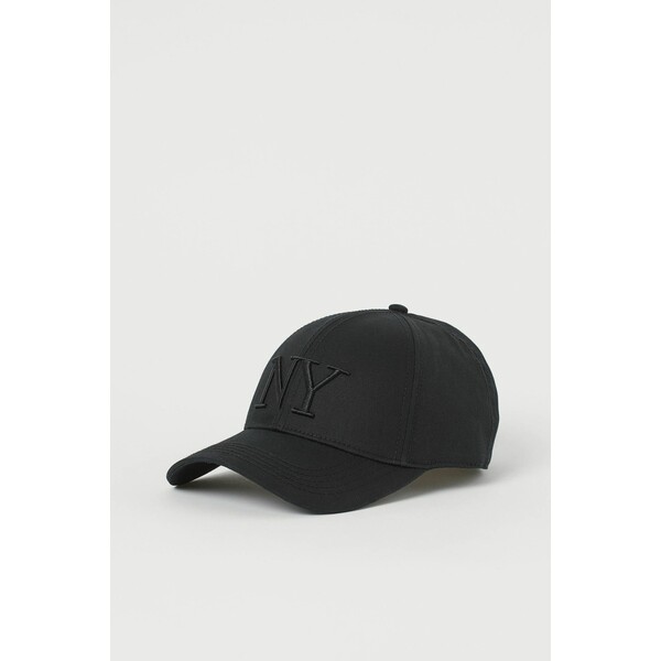 H&M Bawełniana czapka z daszkiem - 0710695040 Czarny/NY