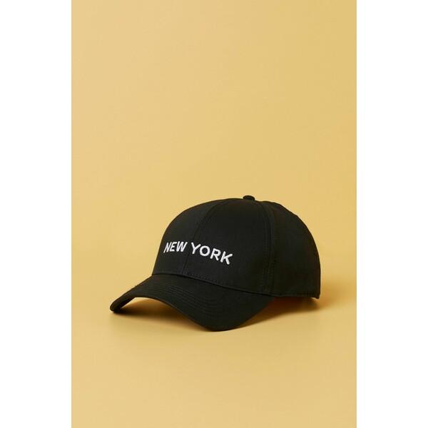 H&M Bawełniana czapka z daszkiem - 0710695040 Czarny/New York