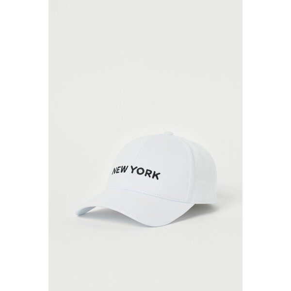 H&M Bawełniana czapka z daszkiem - 0710695040 Biały/New York