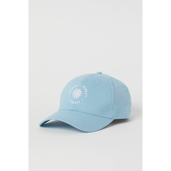 H&M Bawełniana czapka z daszkiem - 0710695040 Jasnoniebieski