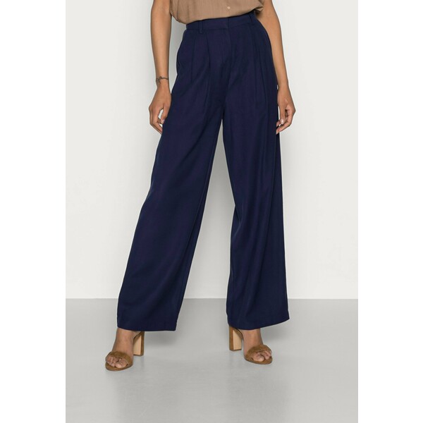 Anna Field Basic wide leg pants Spodnie materiałowe dark blue AN621A05J
