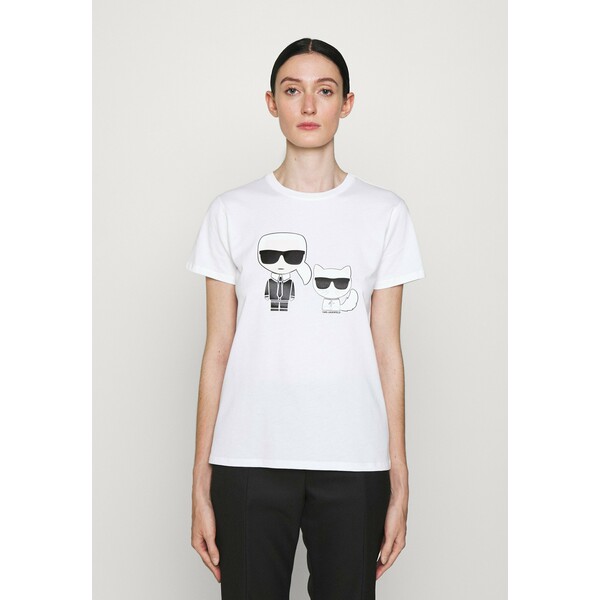 KARL LAGERFELD IKONIK CHOUPETTE TEE T-shirt z nadrukiem white K4821D068