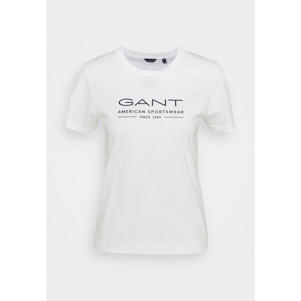 GANT SUMMER T-shirt z nadrukiem white GA321D04X-A11