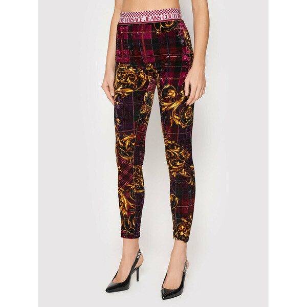 Versace Jeans Couture Legginsy 71HAC101 Bordowy Slim Fit