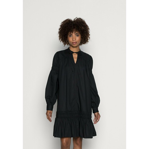 Marc O'Polo DENIM DRESS SMOCK DETAILS AT SLEEVE AND SKIRT LONGSLEEVE Sukienka letnia black OP521C05F