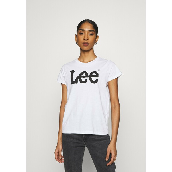 Lee LOGO TEE T-shirt z nadrukiem white LE421D03N