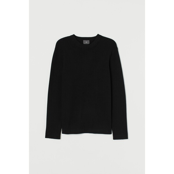 H&M Sweter o splocie w prążki - - ON 0922155002 Czarny