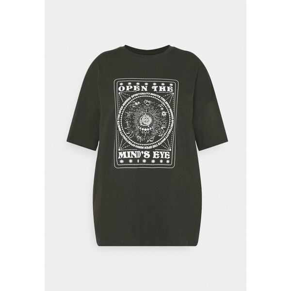 Even&Odd Curvy T-shirt z nadrukiem dark grey EVB21D03W