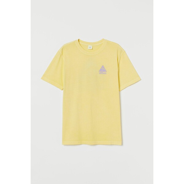 H&M T-shirt z nadrukiem 0699923162 Żółty/Offsea