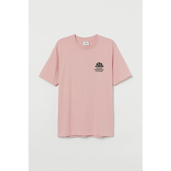 H&M T-shirt z nadrukiem 0699923163 Różowy/Słoneczko