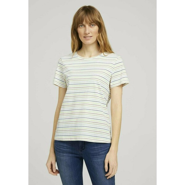 TOM TAILOR T-shirt z nadrukiem multicolor horizontal stripe TO221D16L
