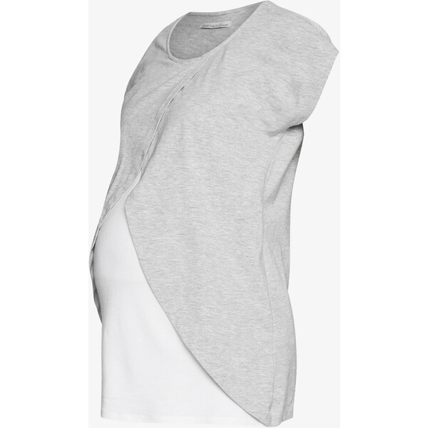Anna Field MAMA NURSING T-shirt z nadrukiem white/grey EX429G025