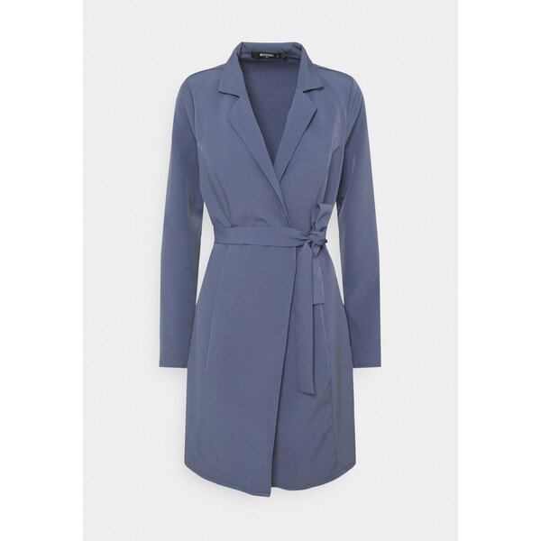 Missguided Tall BASIC WRAP BLAZER DRESS Sukienka letnia blue MIG21C0DS