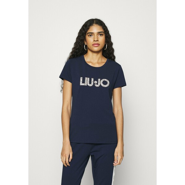 Liu Jo Jeans T-shirt z nadrukiem navy L2521D043