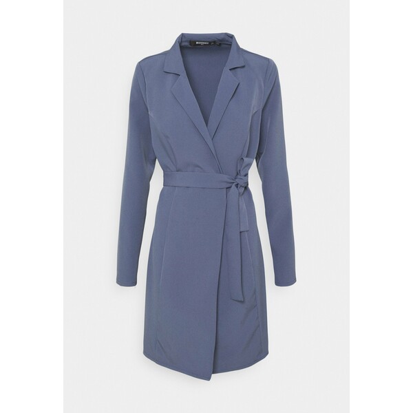 Missguided Petite BASIC WRAP BLAZER DRESS Sukienka letnia blue M0V21C0K9