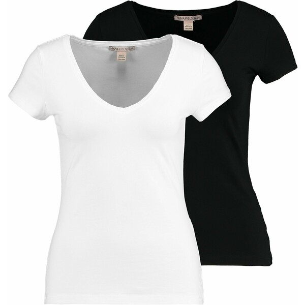 Anna Field Petite 2 PACK T-shirt basic black/white ANI21D01C