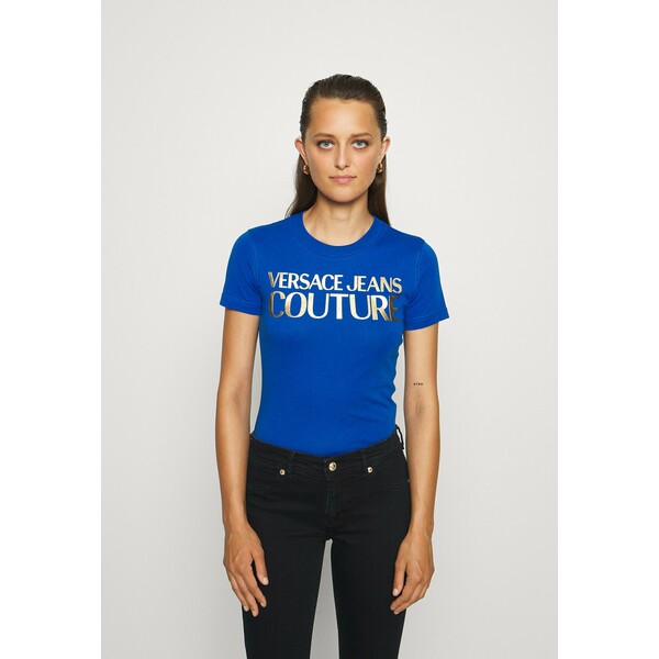Versace Jeans Couture T-shirt z nadrukiem blue VEI21D03E